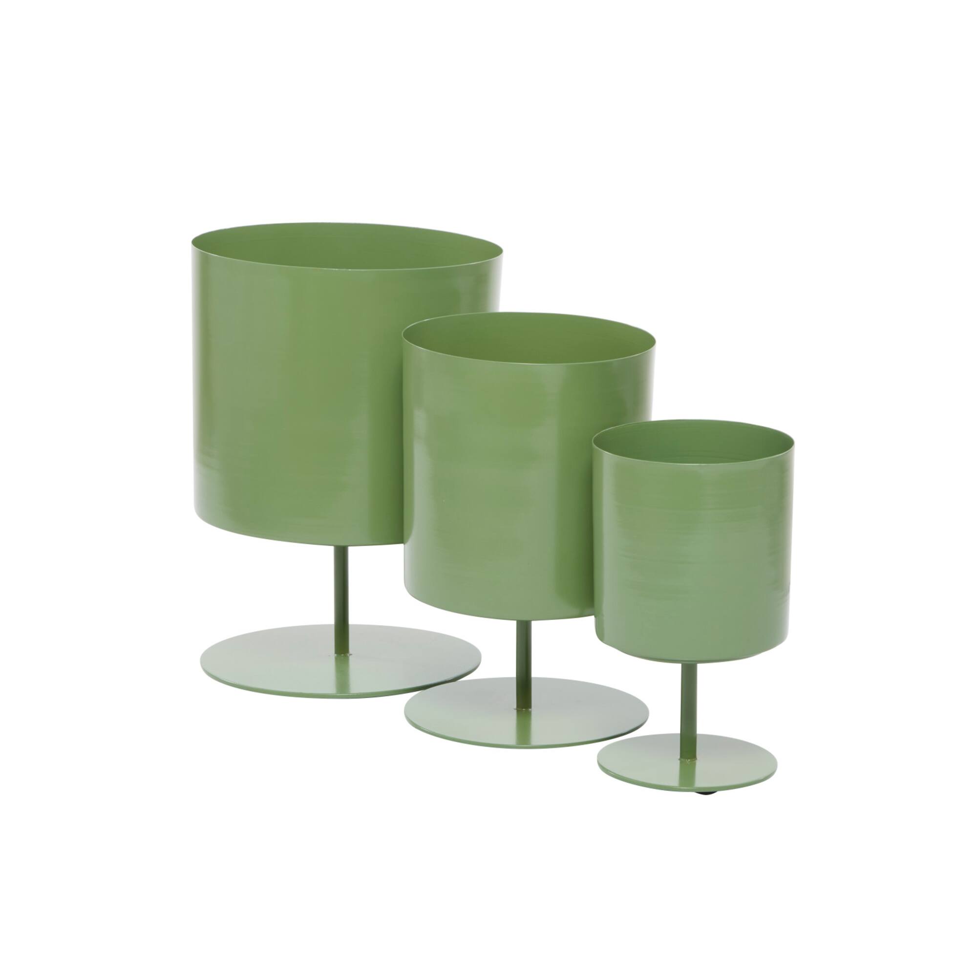 Green Modern Metal Planter Set